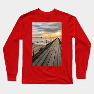 January sunrise at the mouth of the River Blyth - Portrait Long Sleeve T-Shirt